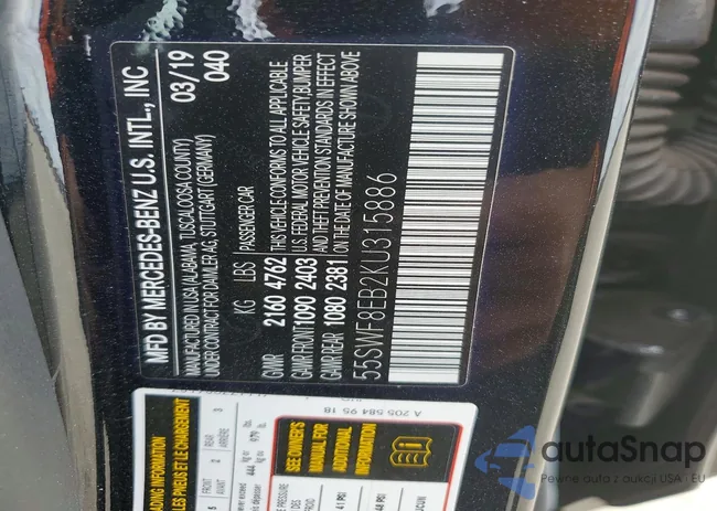 55SWF8EB2KU315886: 74007915