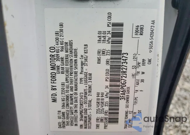 3FA6P0G72JR273473: 99463255