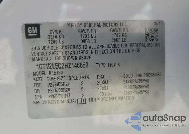 1GTV2LEC2HZ146850: 99314655