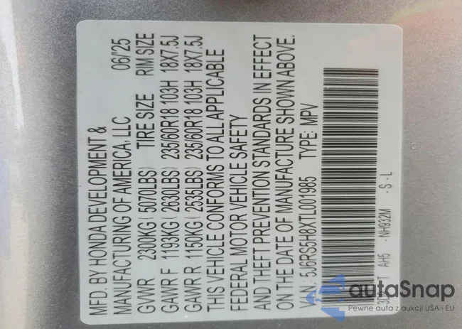 5J6RS5H8XTL001985: 72647005