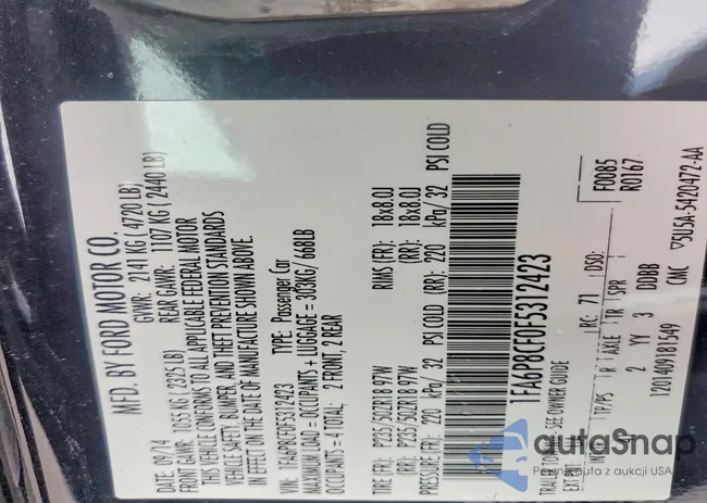 1FA6P8CF0F5312423: 73658845