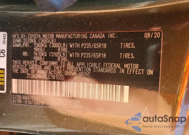 2T2AZMAA6LC181555: 97751875