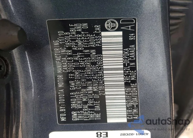 2T1BU4EE9AC526093: 98499995