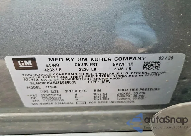 KL4MMDSL5MB066035: 99529915