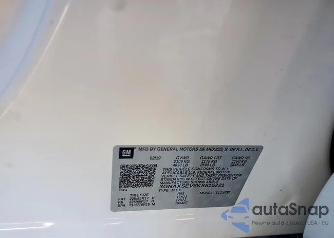 3GNAXSEV6KS615221: 74293115