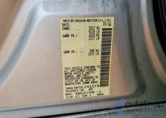 1N4AL3AP2GC241579: 99320595