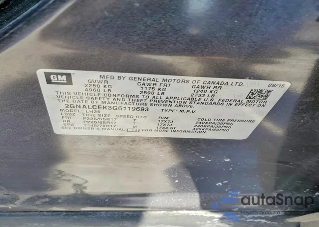 2GNALCEK3G6119693: 75251845