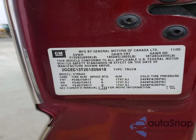 2GCEC13T261208418: 99231785