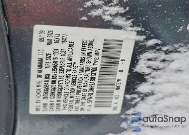 5FNRL3H69AB013700: 73893755