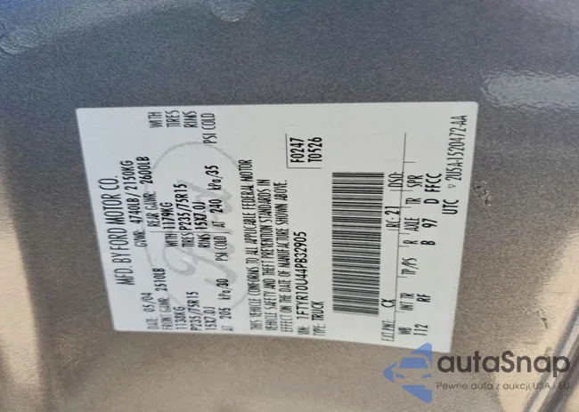 1FTYR10U44PB32905: 74657105