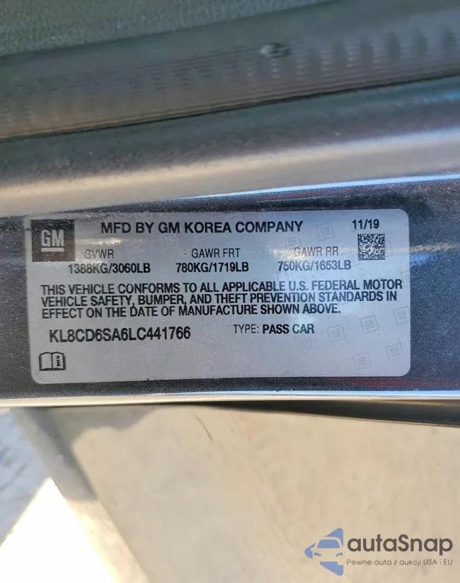 KL8CD6SA6LC441766: 98967875