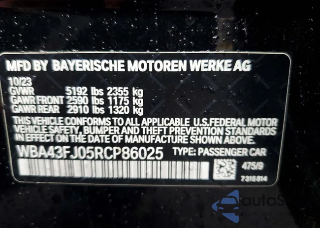 WBA43FJ05RCP86025: 98687455