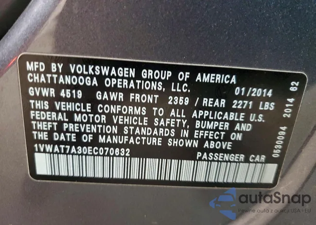 1VWAT7A30EC070632: 99486255