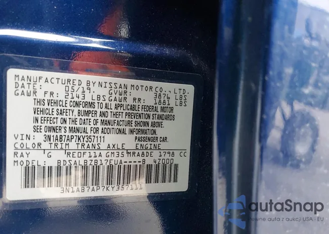 3N1AB7AP7KY357111: 98017075