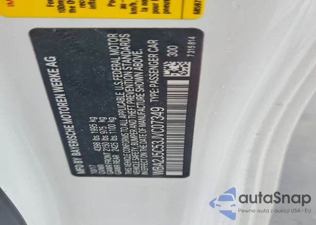 WBA2J5C53JVC07349: 99157895