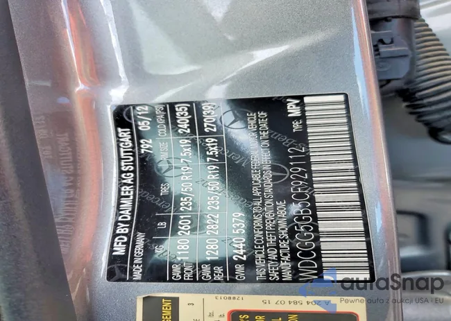 WDCGG5GB5CF929112: 72212065