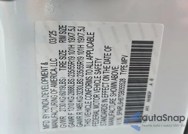 5FNRL6H87SB055528: 99139895