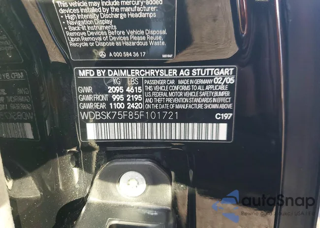 WDBSK75F85F101721: 75428775