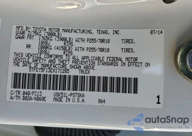 5TFEY5F13EX171285: 72232315