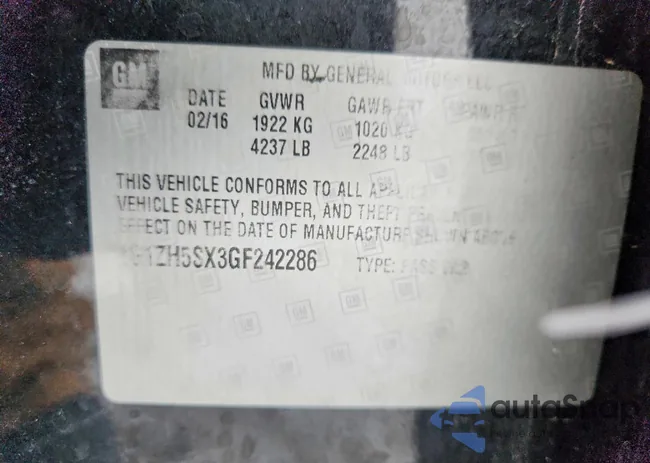 1G1ZH5SX3GF242286: 72680545