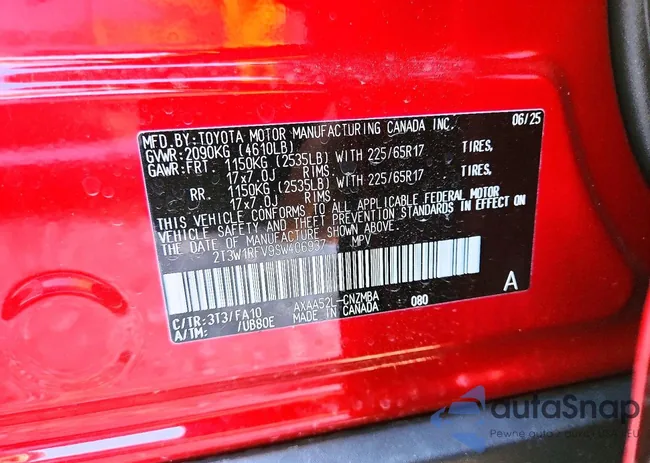 2T3W1RFV9SW406937: 73106095