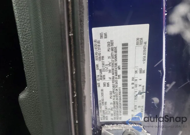 1FMCU0GX1GUC59311: 73254135