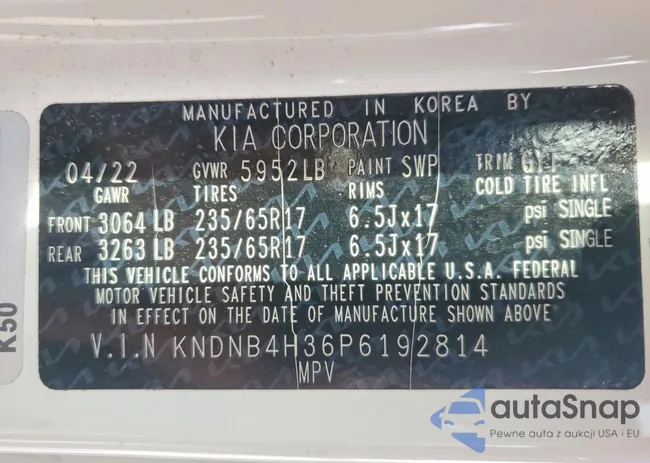 KNDNB4H36P6192814: 99387225