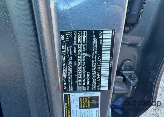 4JGED7FB5KA138721: 73750465