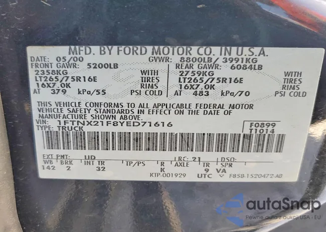 1FTNX21F8YED71616: 73263265