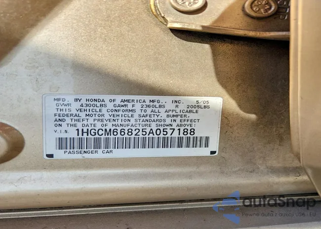 1HGCM66825A057188: 99735205