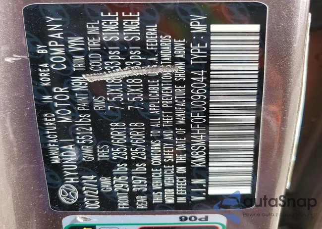 KM8SM4HF0FU096044: 74625005