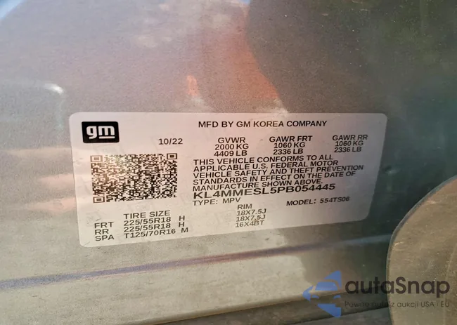 KL4MMESL5PB054445: 98123345