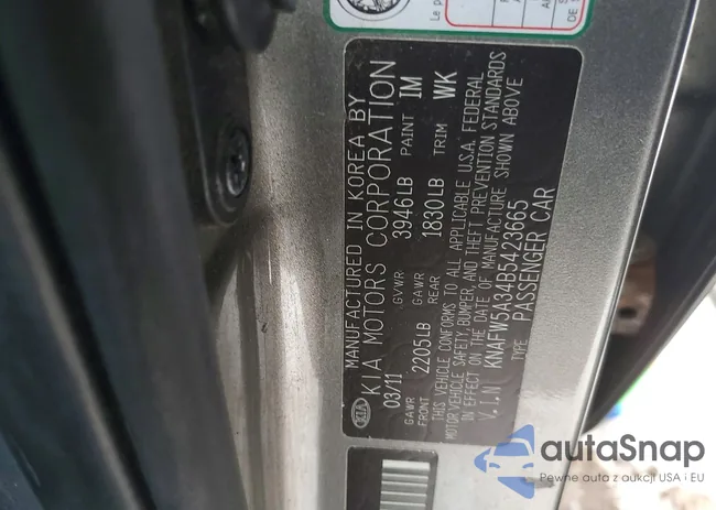 KNAFW5A34B5423665: 73193125