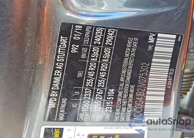WDC0G4JB2JV075302: 73540835
