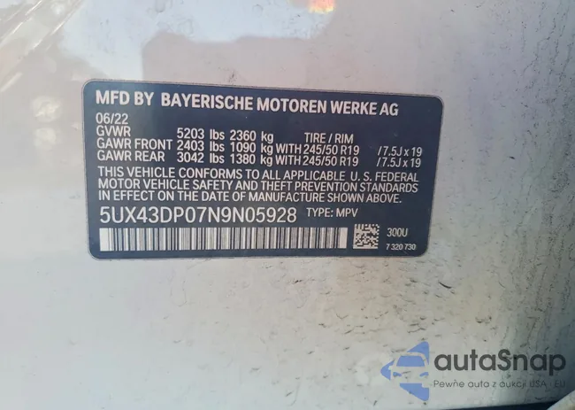 5UX43DP07N9N05928: 74888425