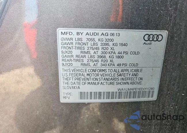 WA1LMAFE1ED001260: 73938455