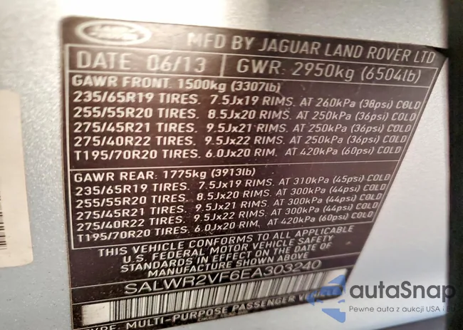 SALWR2VF6EA303240: 75295875