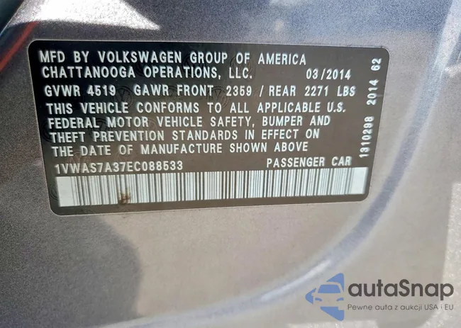 1VWAS7A37EC088533: 73248155