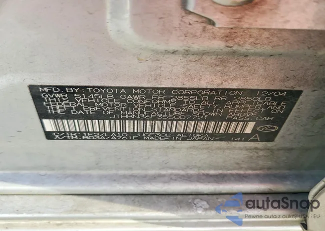 JTHBN36F355007721: 99099655