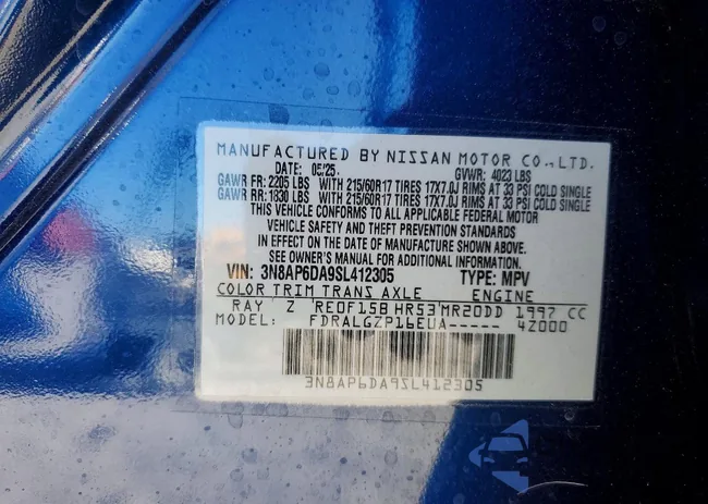 3N8AP6DA9SL412305: 97791995