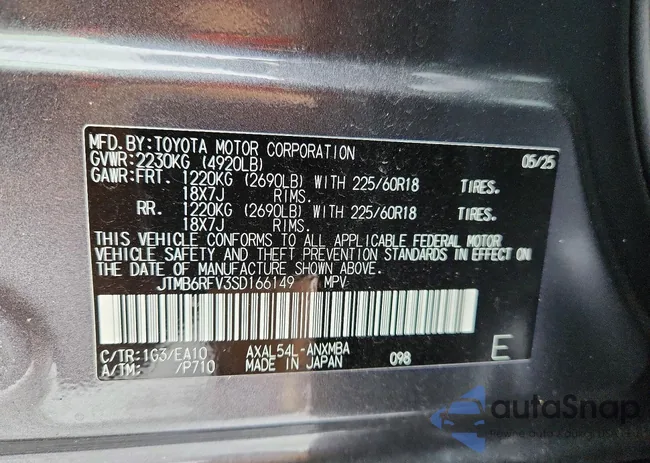 JTMB6RFV3SD166149: 99106415