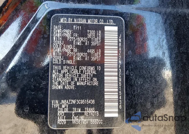 JN8AZ2NF3C9515436: 74245465