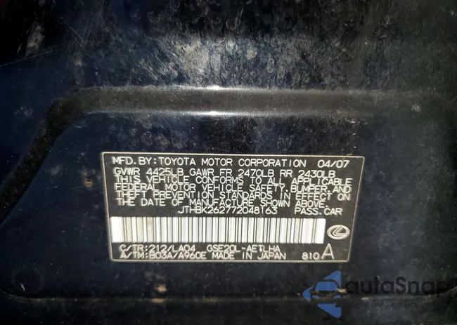 JTHBK262772048163: 74107715