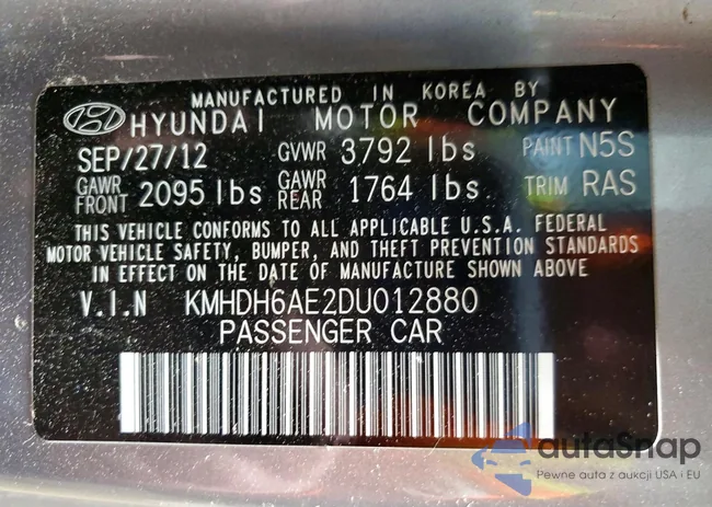 KMHDH6AE2DU012880: 73752665