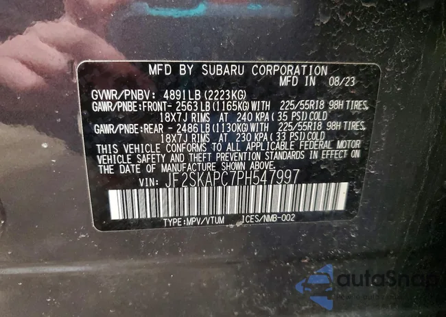 JF2SKAPC7PH547997: 72771815