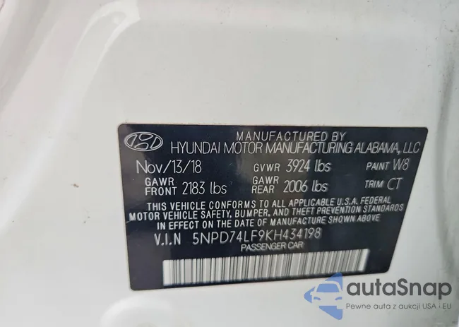 5NPD74LF9KH434198: 98461235