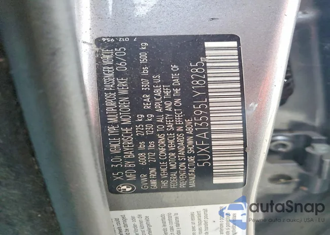 5UXFA13595LY18285: 75040225