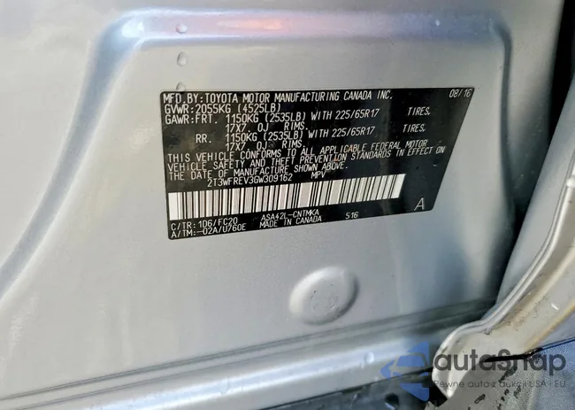 2T3WFREV3GW309162: 99659765