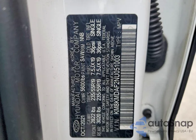 KM8KMDAF2NU051003: 72664125