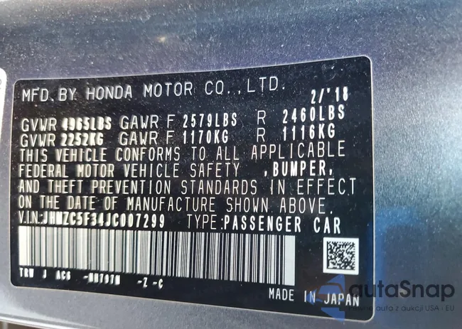 JHMZC5F34JC007299: 72485565